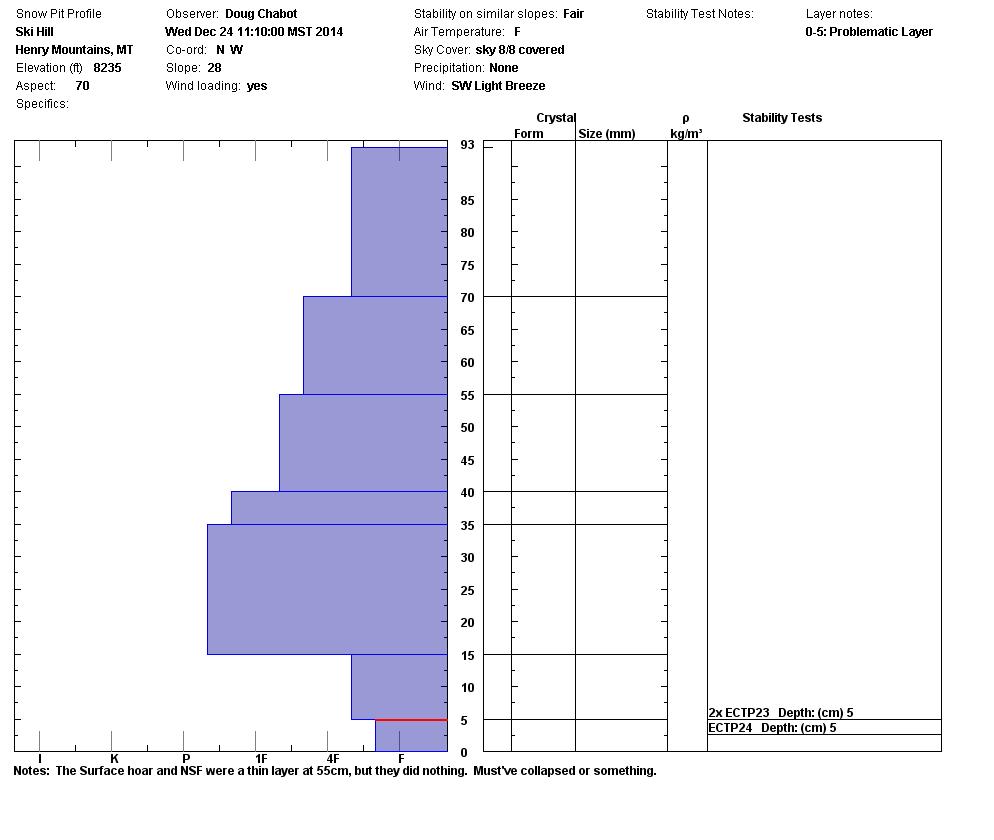 Ski Hill Snowpit Profile