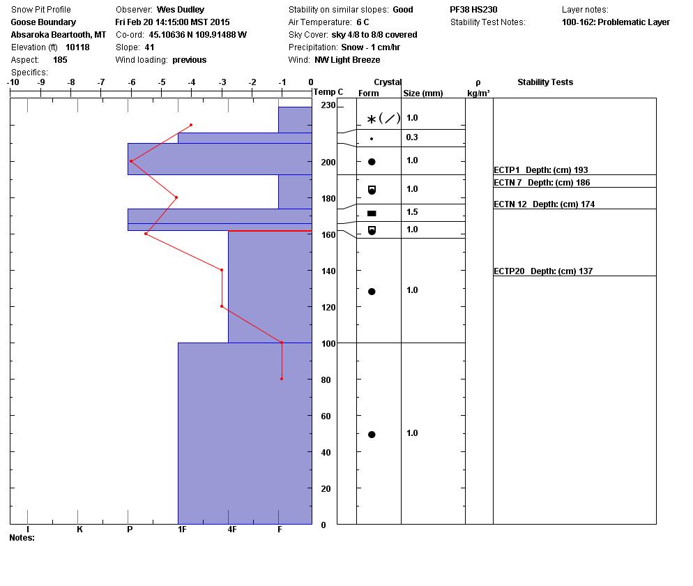 Goose Boundary Snowpit Profile