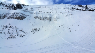 Snowmobile triggered avalanche at Lionhead