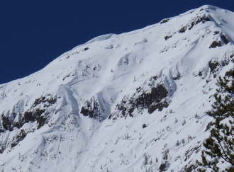 Slab avalanche on N. Baronette Peak